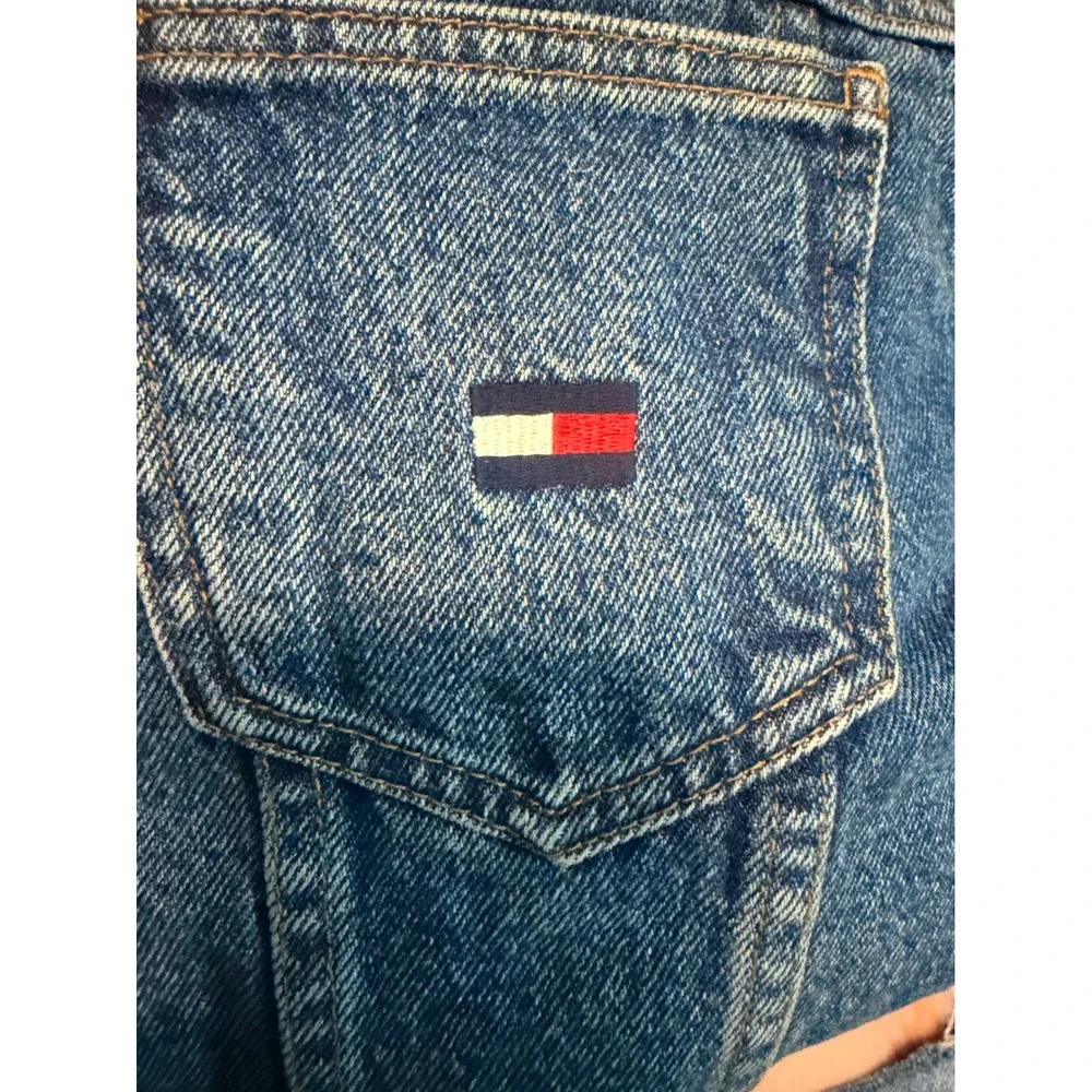 Vintage Tommy Hilfiger Jeans Denim Jacket Big Flag Logo 90s Mens XL Blue